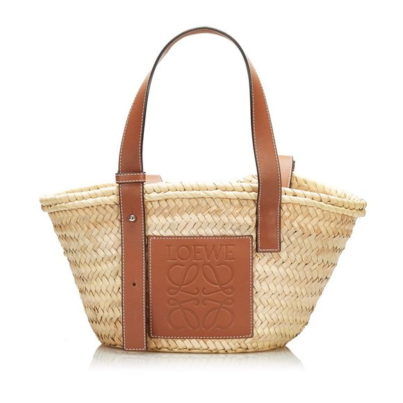 LOEWE Handbags - Loewe Basket Bag Small Handbag Natural Tan Brown Raffia Leather Women's LOEWE